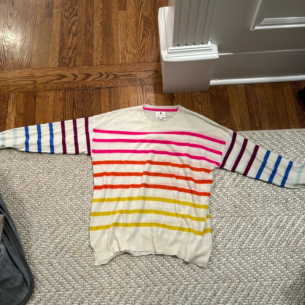 Sundry Size 1 Colorful Cashmere Sweater Luxury Sweater Barley Worn